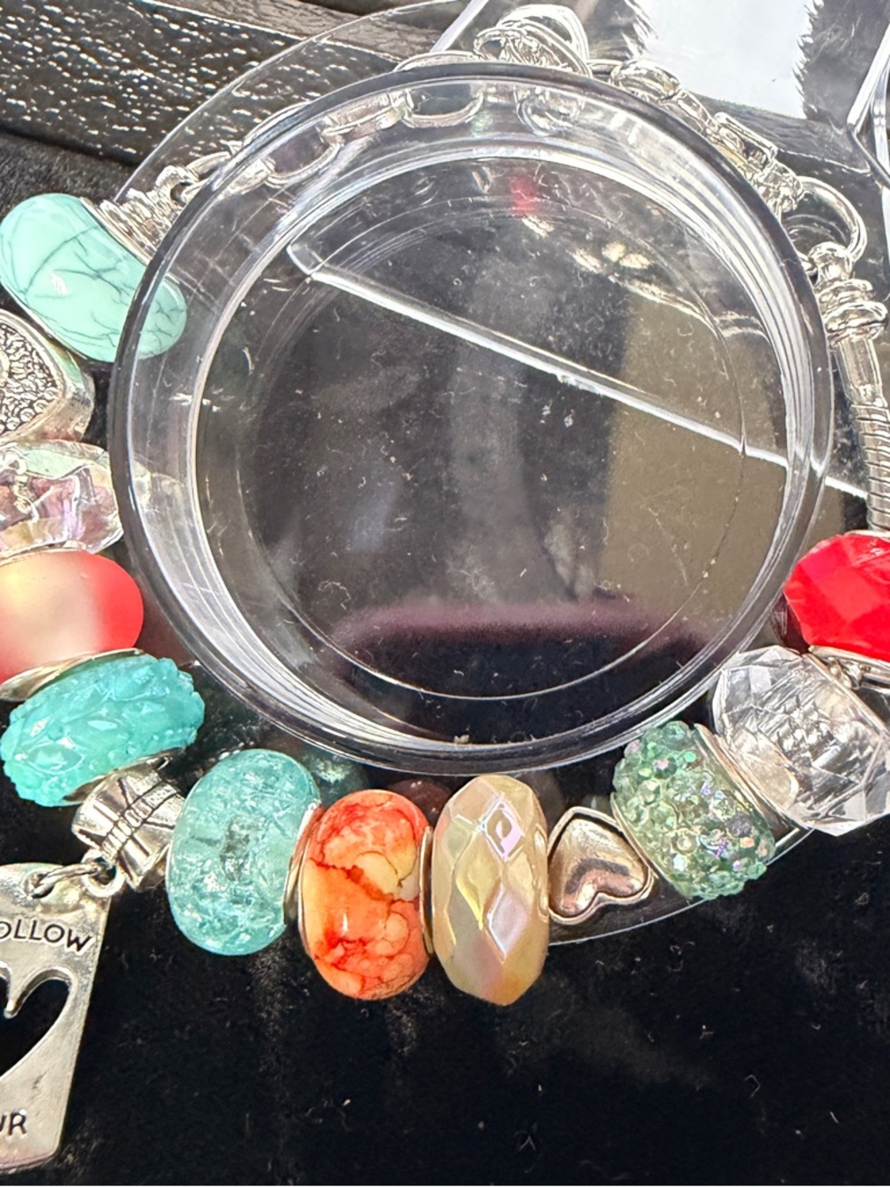 Multicolor Bead Snake Chain Bracelet with Turquoise & Coral Accents